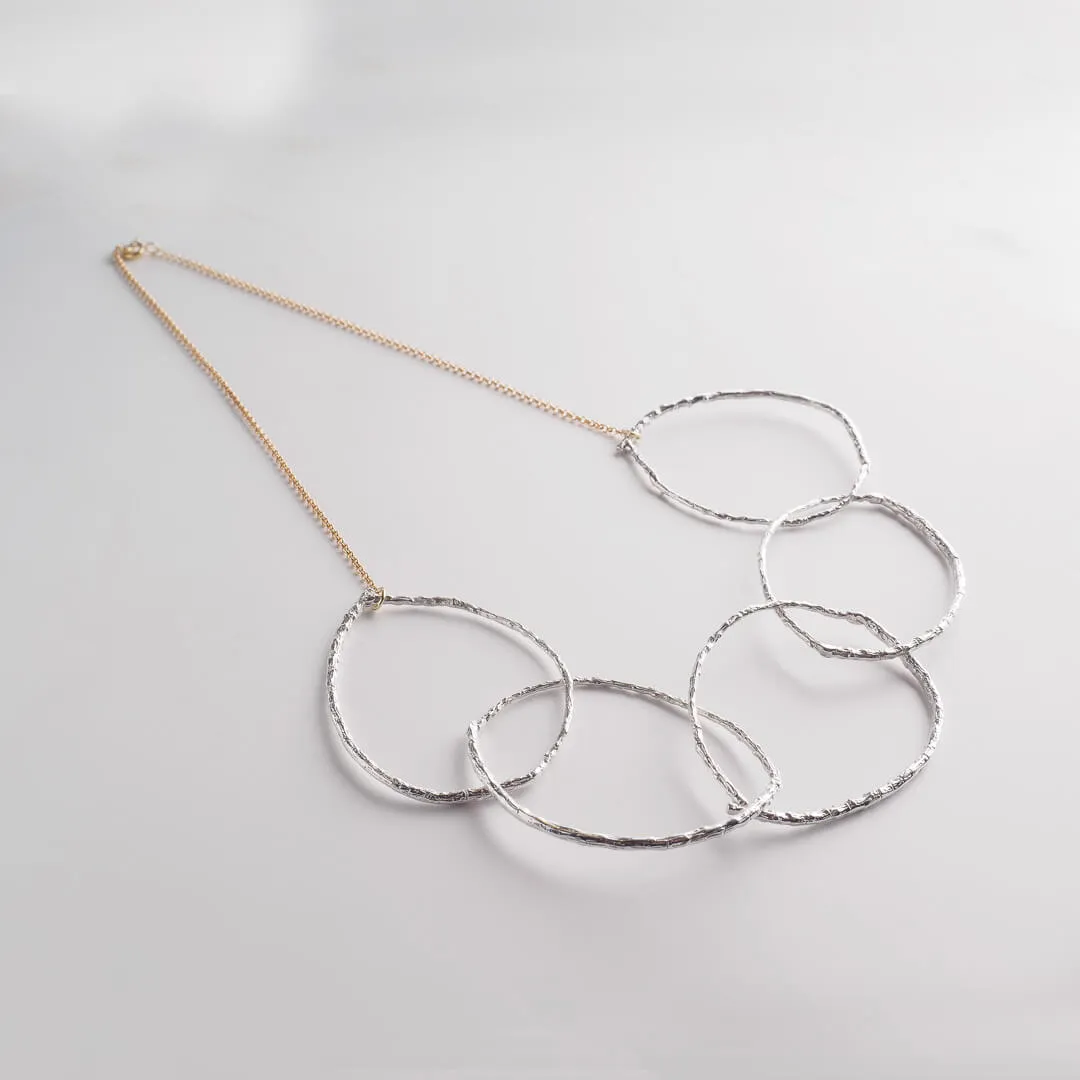 Five branch hoops - sparkling necklace - silver 925