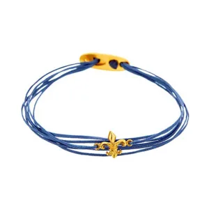 Fleur de lis Sterling Silver Bracelet plated in 18K Gold