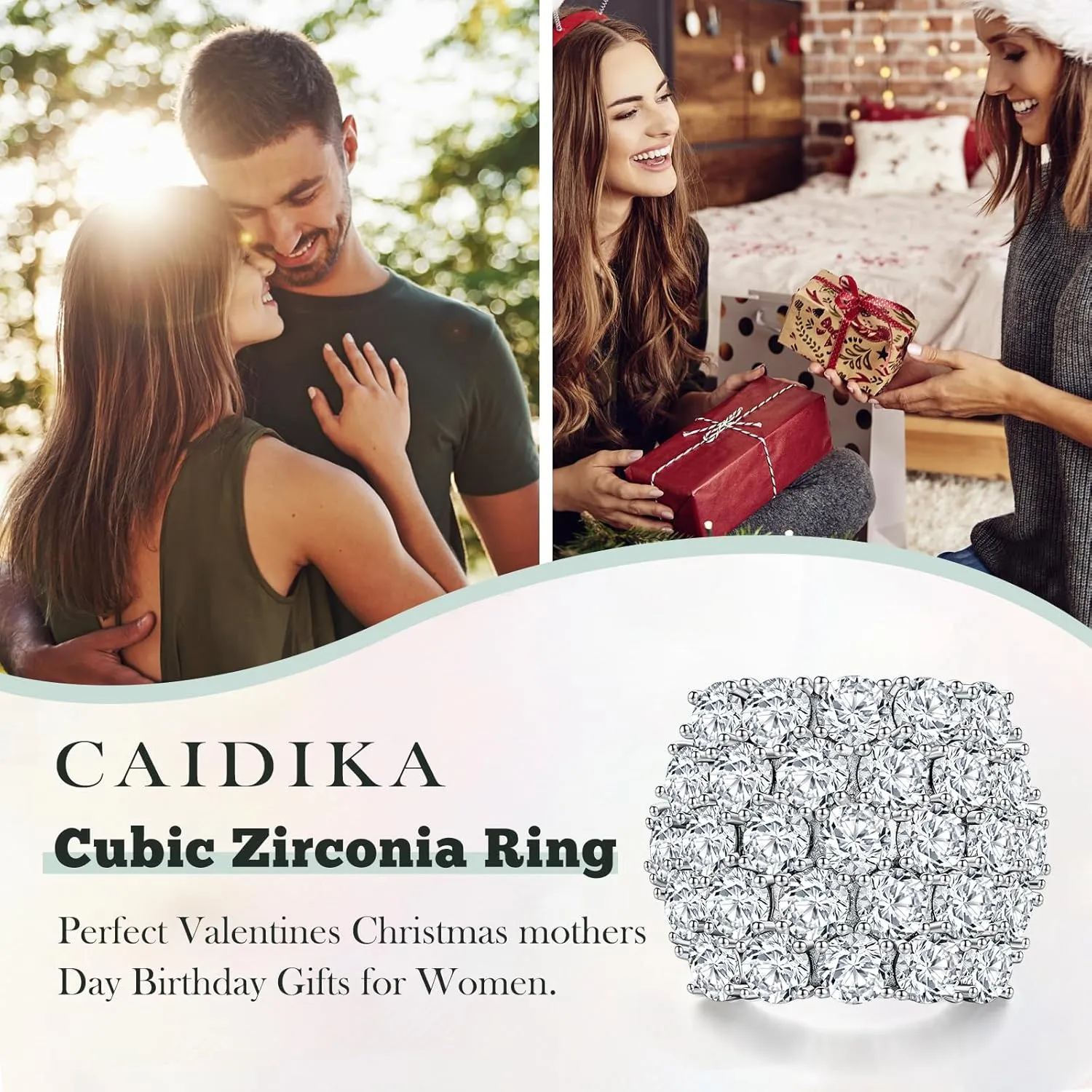 Full Gemstone Statement Ring 925 Sterling Silver Chunky Dome Rings for Women Men, Split Shank Moissanite Birthstone Signet Ring, Big Cocktail Rings, Size 6 to 10