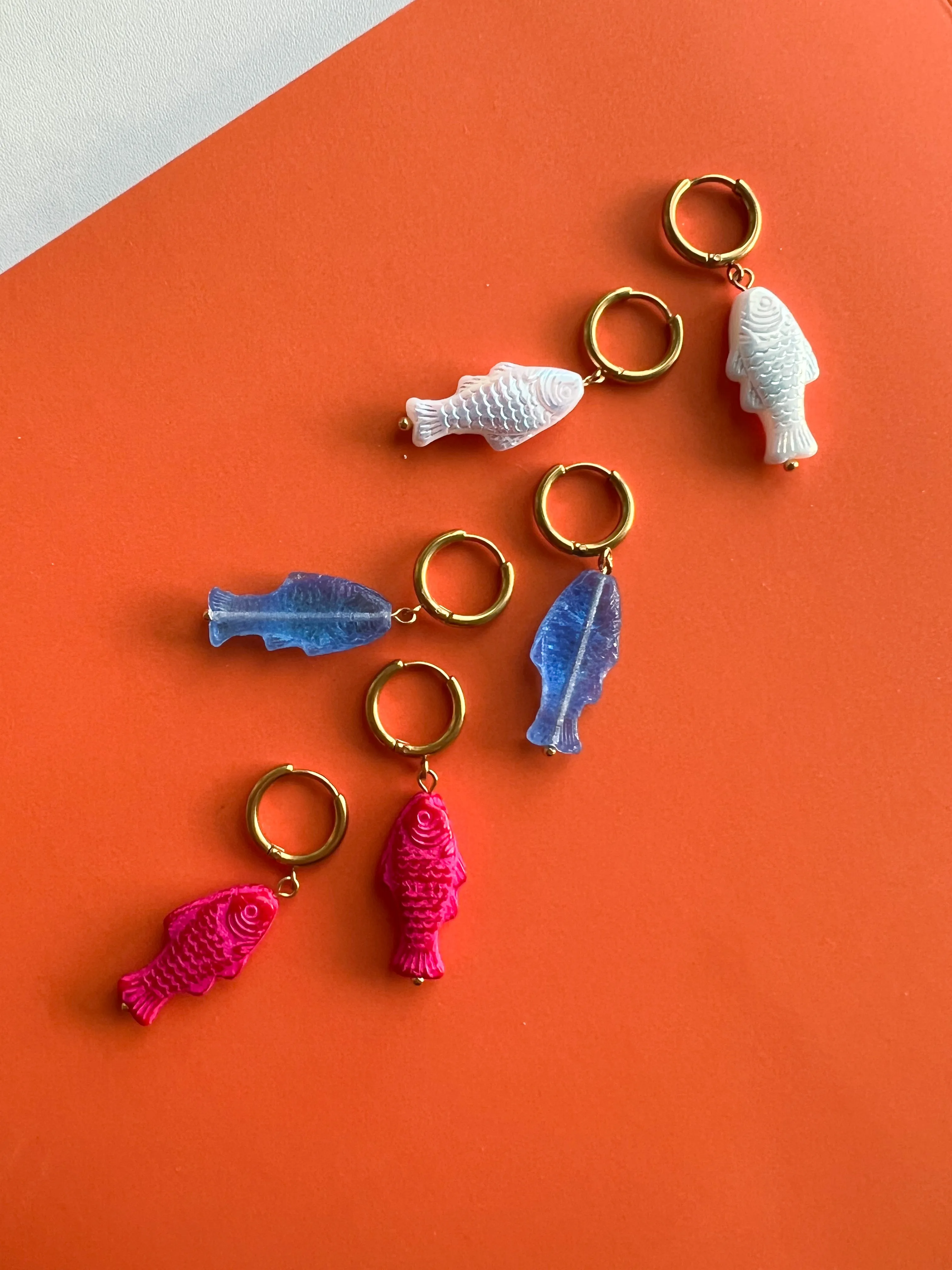 Fun Sardine Earrings | Glass Bead Earrings