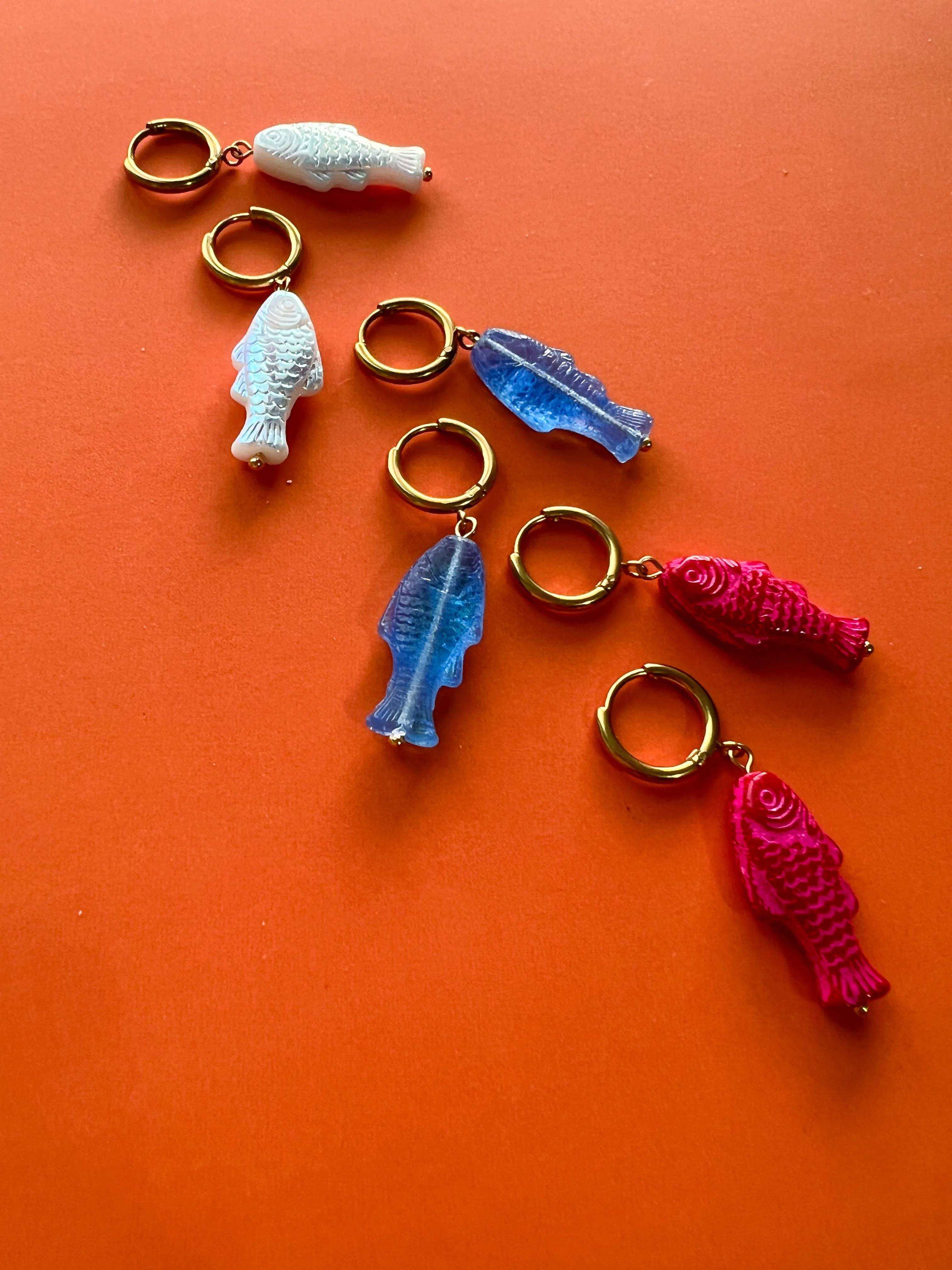 Fun Sardine Earrings | Glass Bead Earrings