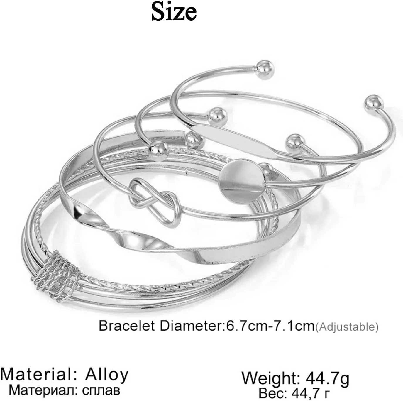 FUNOJOY Gold Bangle Bracelets Set for Women, Multi Layer Stackable Cuff Bracelets, Boho Open Adjustable Bangle Jewelry Gift for Her