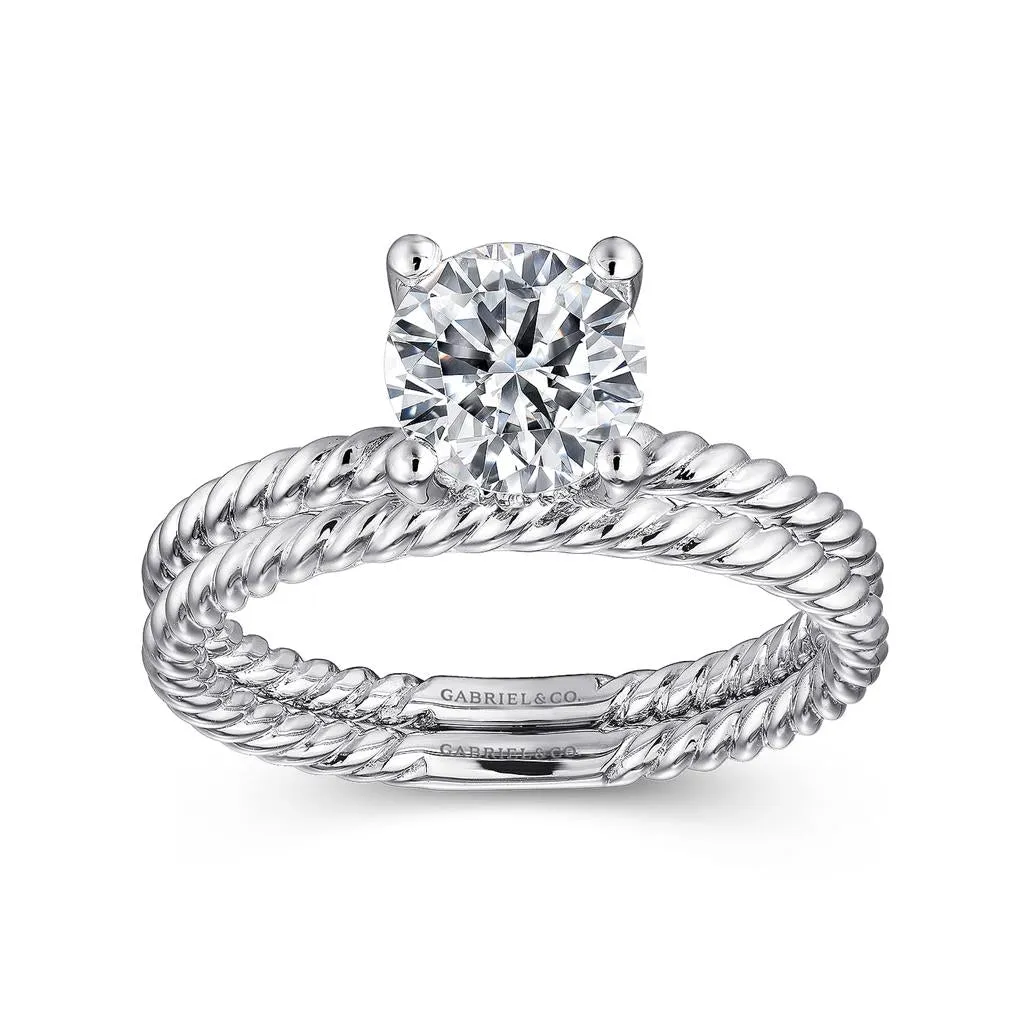 Gabriel & Co Bobbi - 14K White Gold Round Diamond Engagement Ring