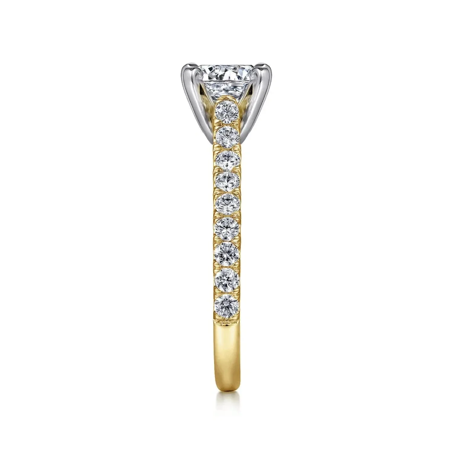 Gabriel & Co. "Erica" Round Cut Shared Prong Diamond Engagement Ring