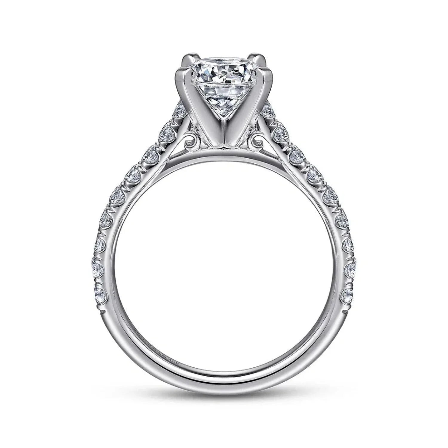 Gabriel & Co. "Erica" Round Cut Shared Prong Diamond Engagement Ring
