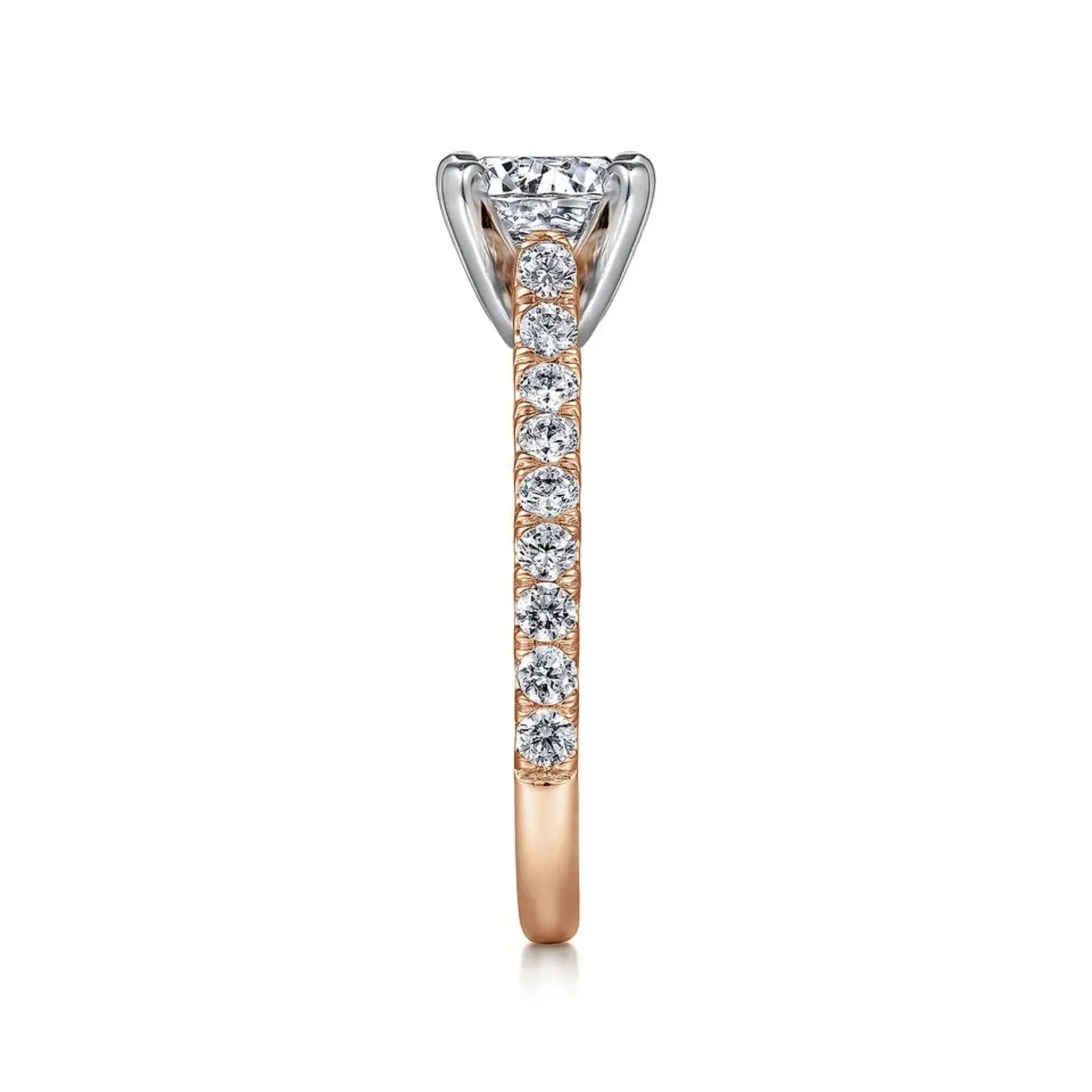 Gabriel & Co. "Erica" Round Cut Shared Prong Diamond Engagement Ring
