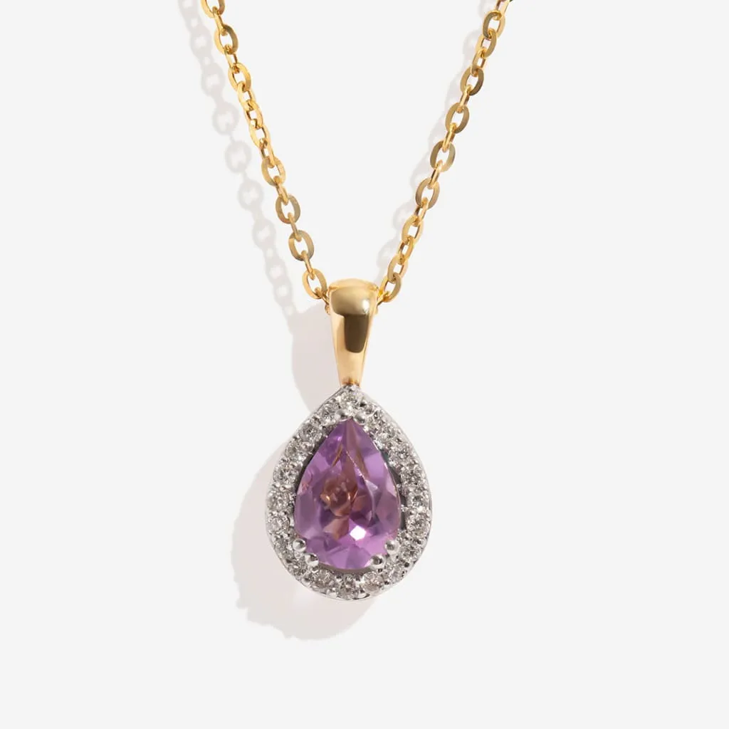 Gaiety Amethyst & Diamond Necklace | 9ct Gold