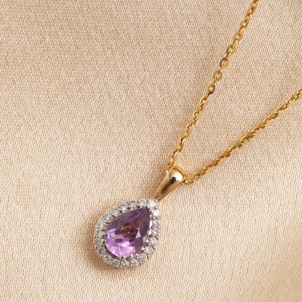 Gaiety Amethyst & Diamond Necklace | 9ct Gold