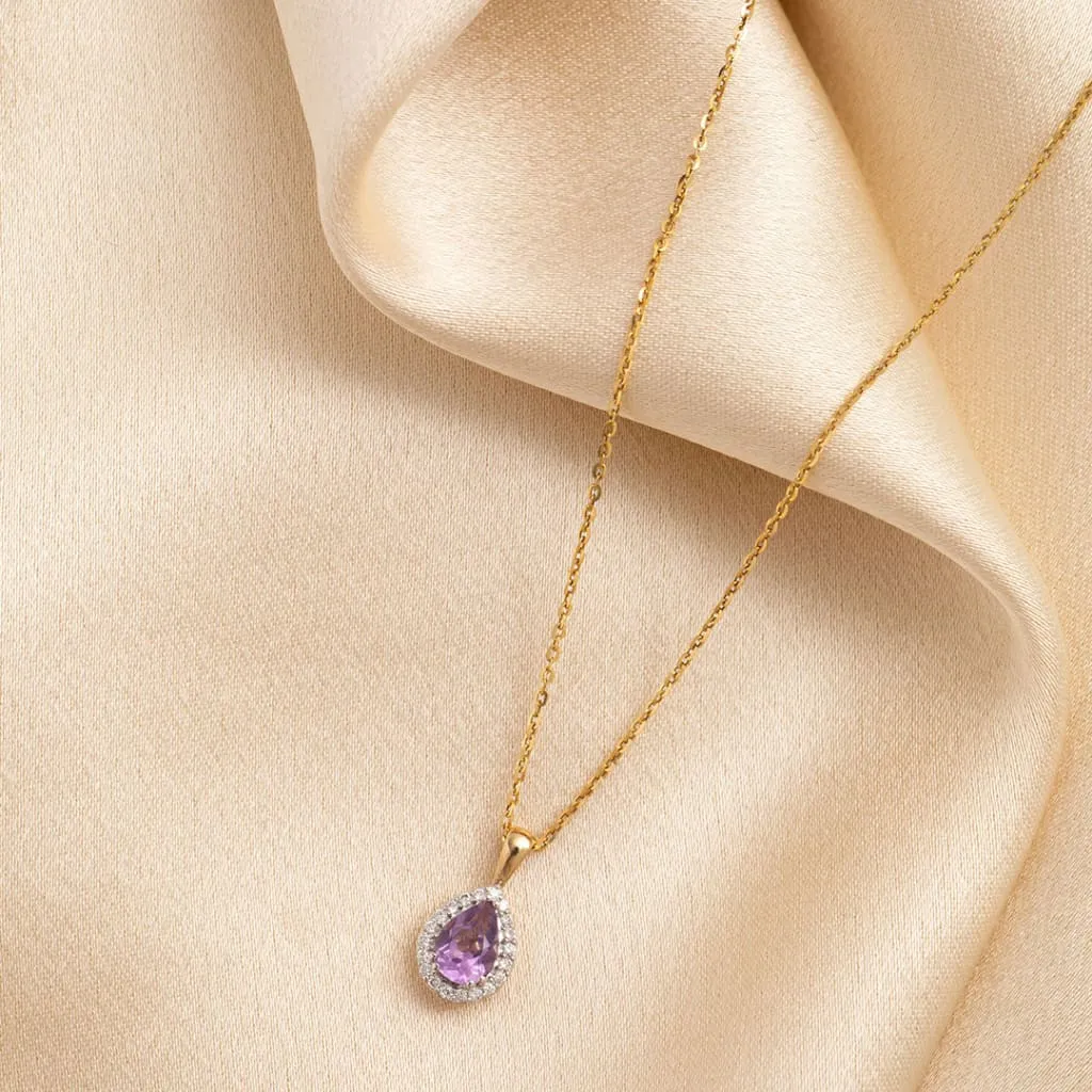 Gaiety Amethyst & Diamond Necklace | 9ct Gold