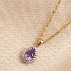 Gaiety Amethyst & Diamond Necklace | 9ct Gold