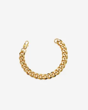 GD Cuban Bracelet 22k Gold Vermeil 10.5mm X 7.5Inch