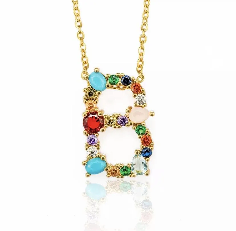 Gem Initial Necklace
