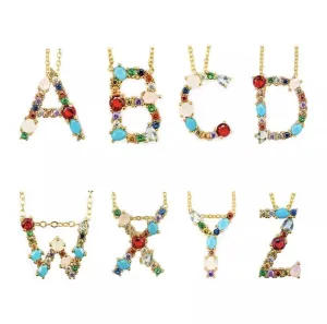 Gem Initial Necklace