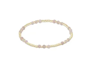 Gemstone Gold Joy Pattern 3mm Bead Bracelet - Pink Opal