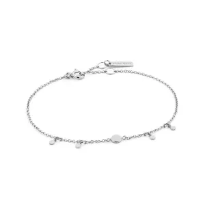 Geometry Drop Discs Sterling Silver Bracelet plated in Rhodium