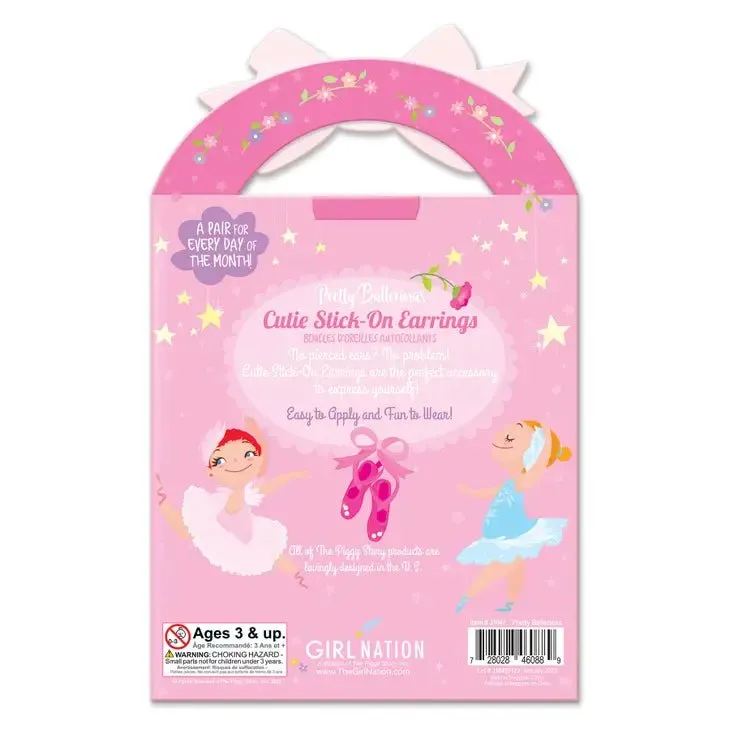 Girl Nation Cutie Stick-On Earrings - Pretty Ballerinas