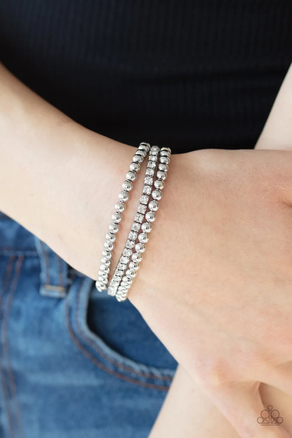 Glam Game - White Bracelet