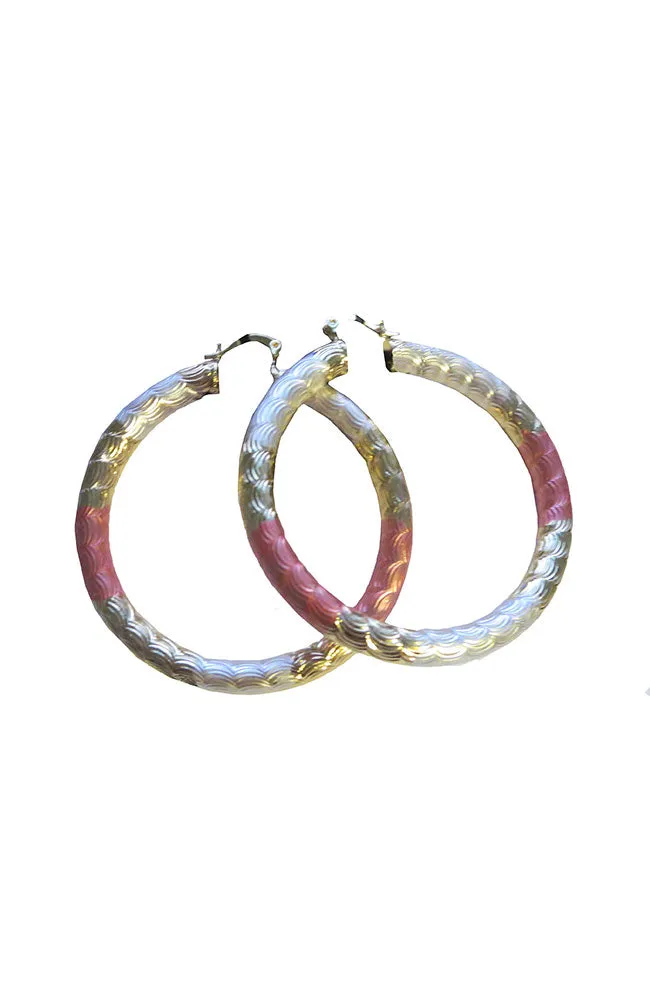 Gold & Pink Tube Etched 2.25"