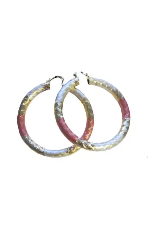 Gold & Pink Tube Etched 2.25"