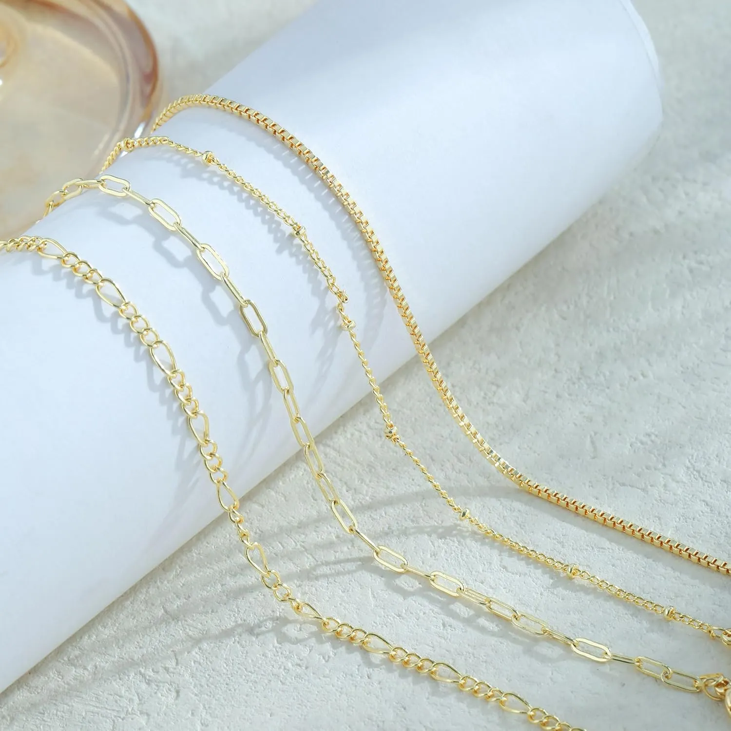 Gold Bracelets for Women Waterproof, 14K Real Gold Jewelry Trendy Thin Dainty Stackable Bracelet Pack Fashion Accessories Gifts for Womens Dainty Bracelets Silver Jewelry Gifts for Women Christmas