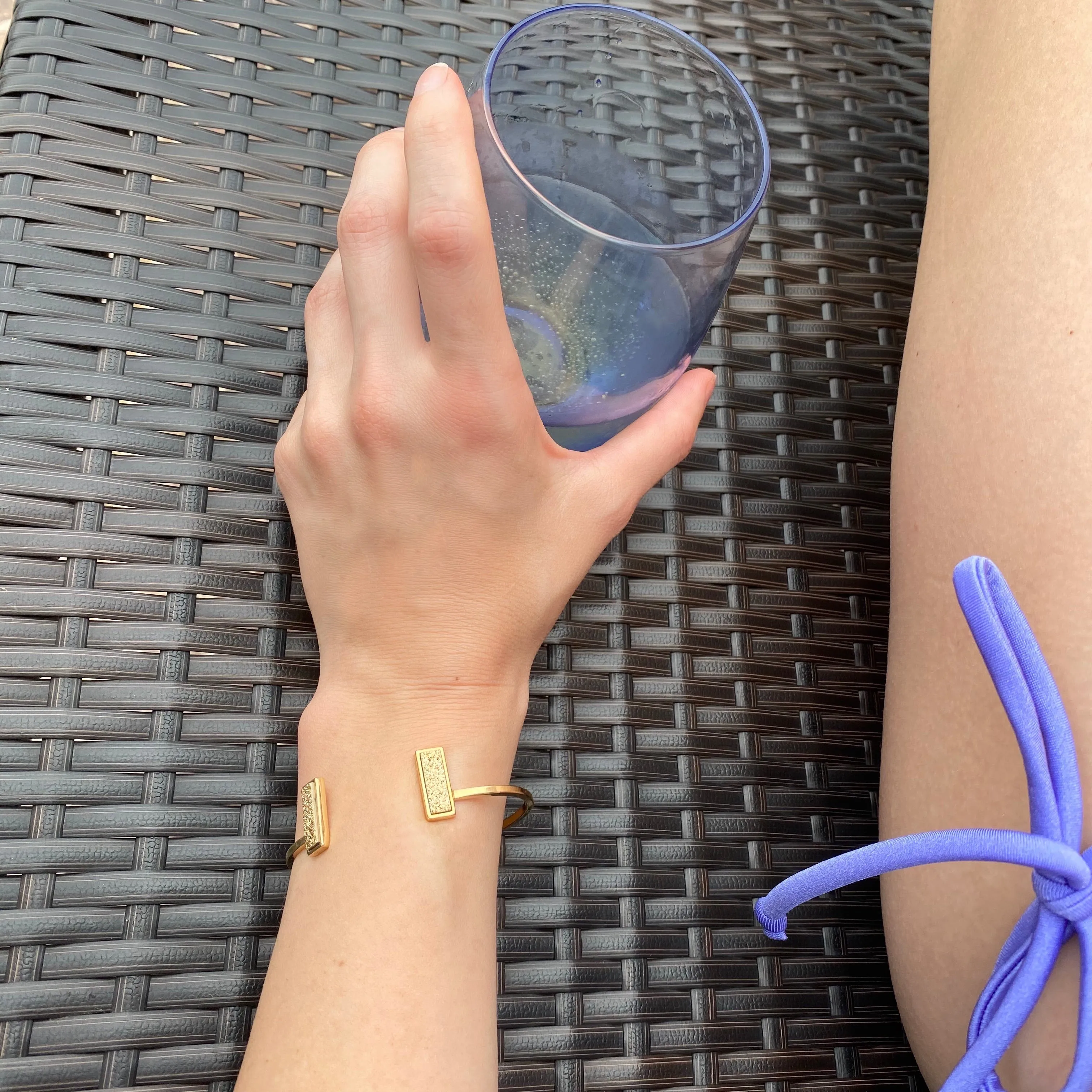 Gold Double Druzy Bracelet