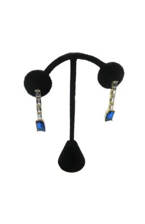 Gold Emerald Cut Drop Earrrings
