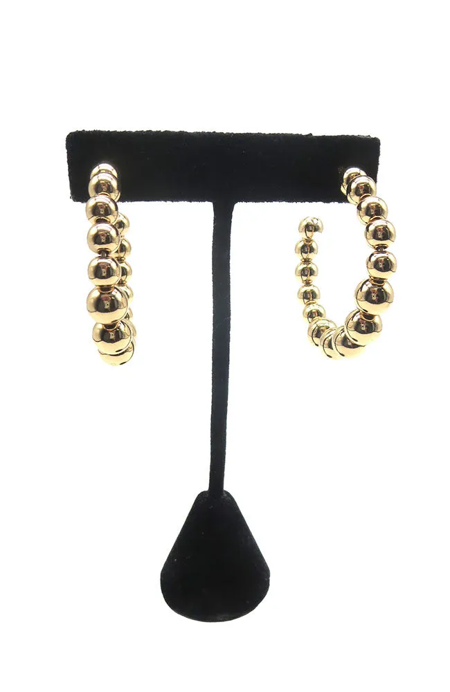 Gold Metal Ball Hoops
