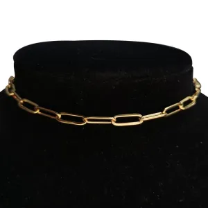 Gold Paper chain Choker Necklace