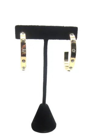 Gold Pave Metal Hoops