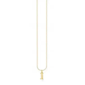 Gold Plated Letter I Necklace KE2018-413-39-L45V