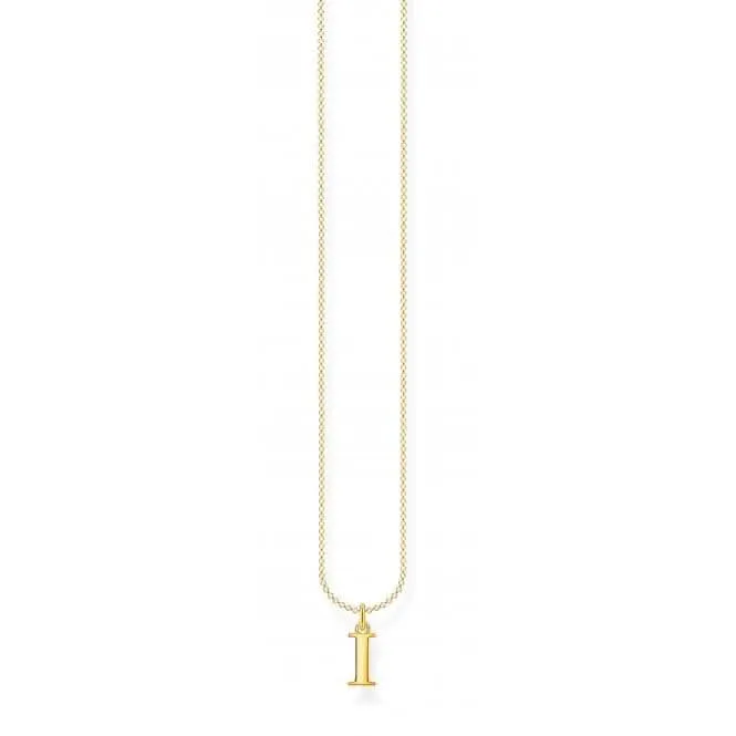 Gold Plated Letter I Necklace KE2018-413-39-L45V