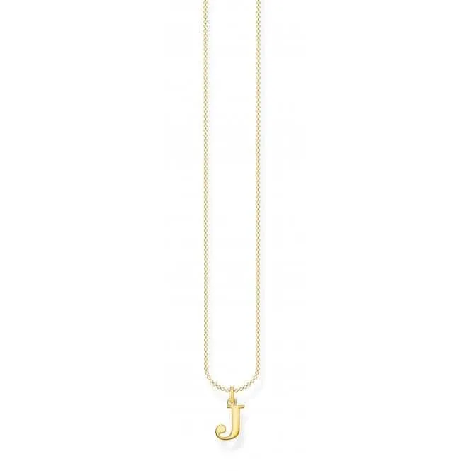 Gold Plated Letter J Necklace KE2019-413-39-L45V