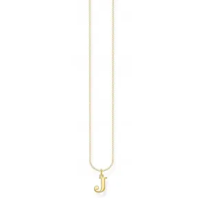 Gold Plated Letter J Necklace KE2019-413-39-L45V