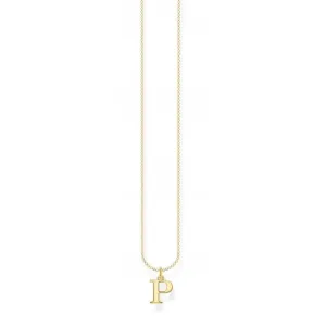 Gold Plated Letter P Necklace KE2025-413-39-L45V