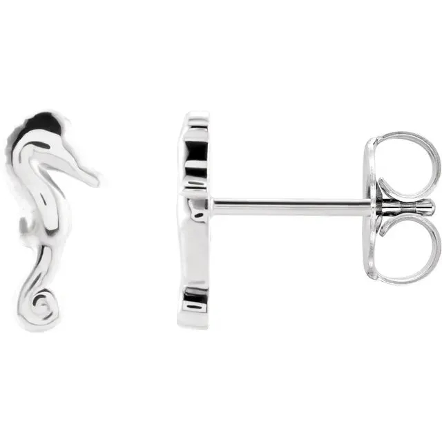 Gold Seahorse Earrings