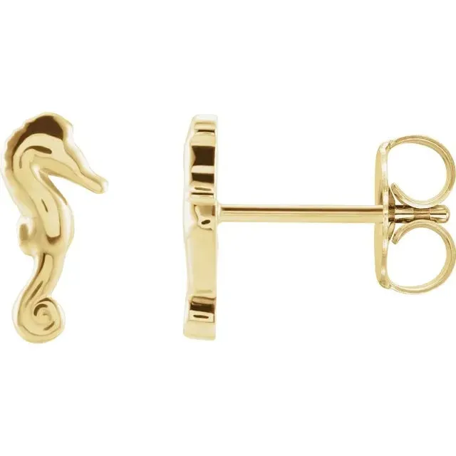 Gold Seahorse Earrings