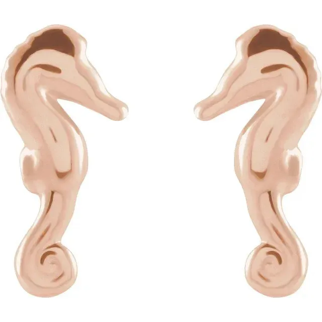 Gold Seahorse Earrings