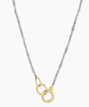 Gorjana Power Gemstone Long Beaded Necklace - Gold/Labradorite