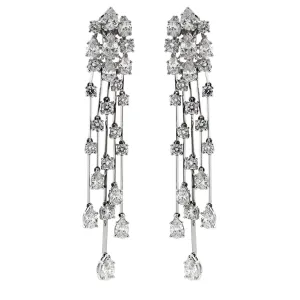 Graff Waterfall Platinum Diamond Earrings