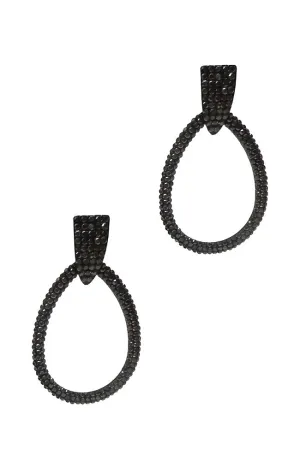 Gunmetal Pave Teardrop Earring