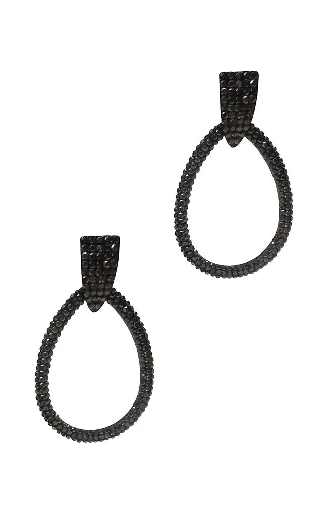 Gunmetal Pave Teardrop Earring