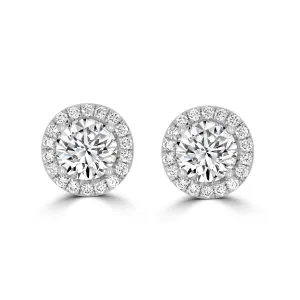 Halo Diamond Stud Earrings 2.34tcw