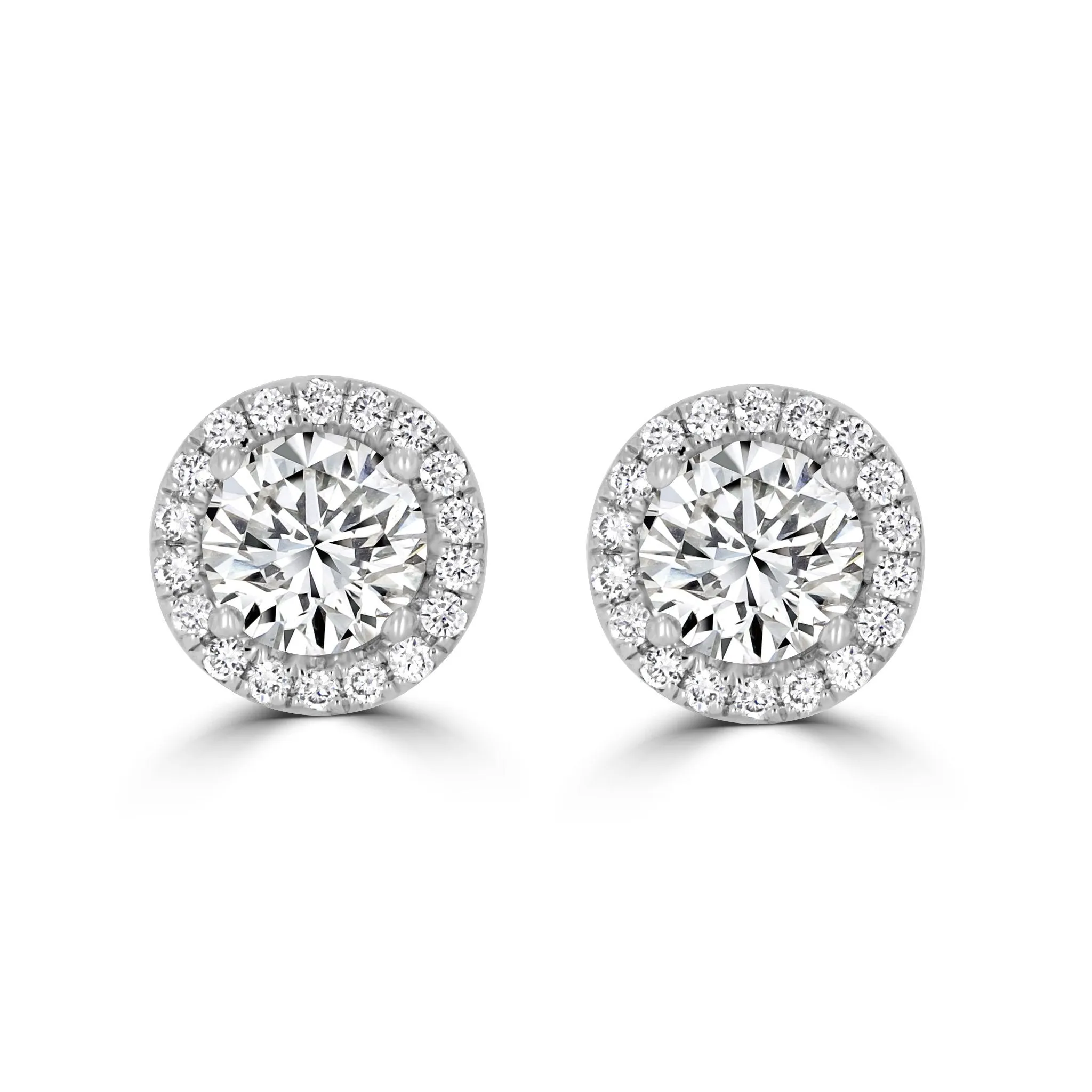 Halo Diamond Stud Earrings 2.34tcw