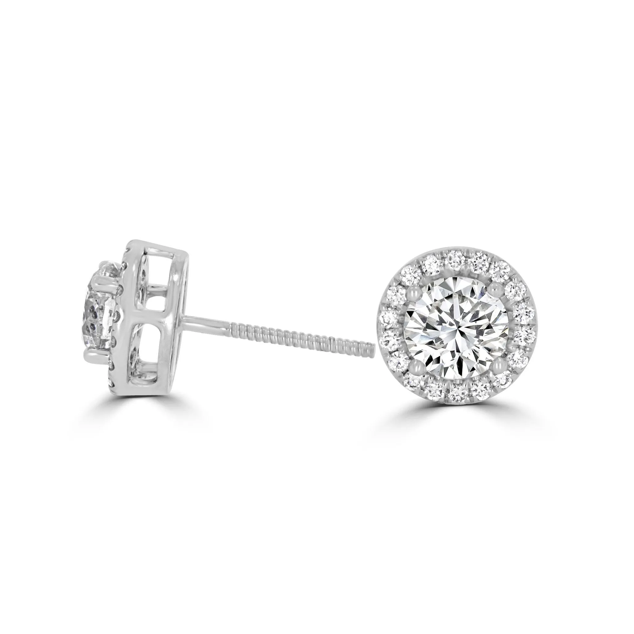 Halo Diamond Stud Earrings 2.34tcw