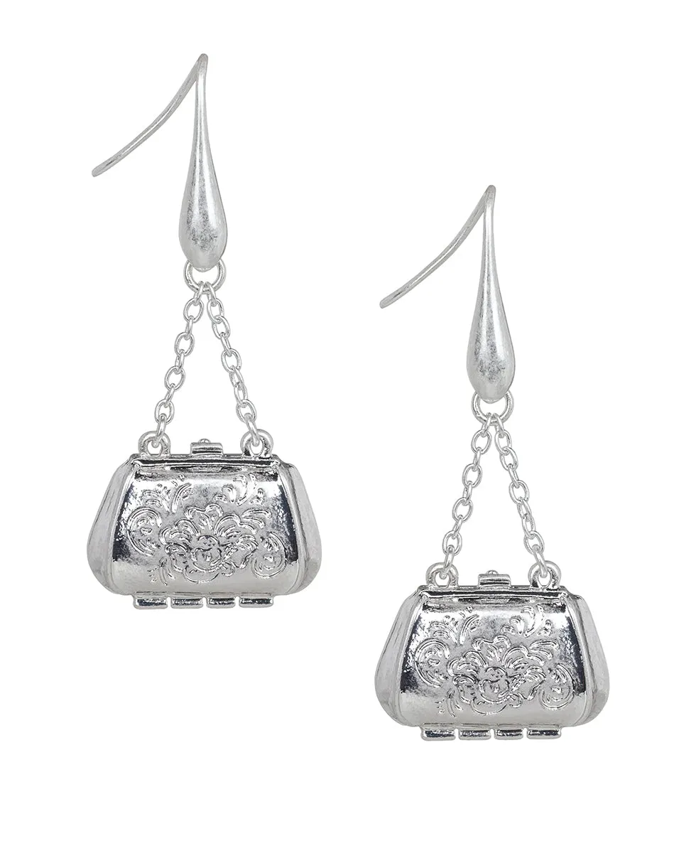 Handbag Chain Drop Earrings - Handbag