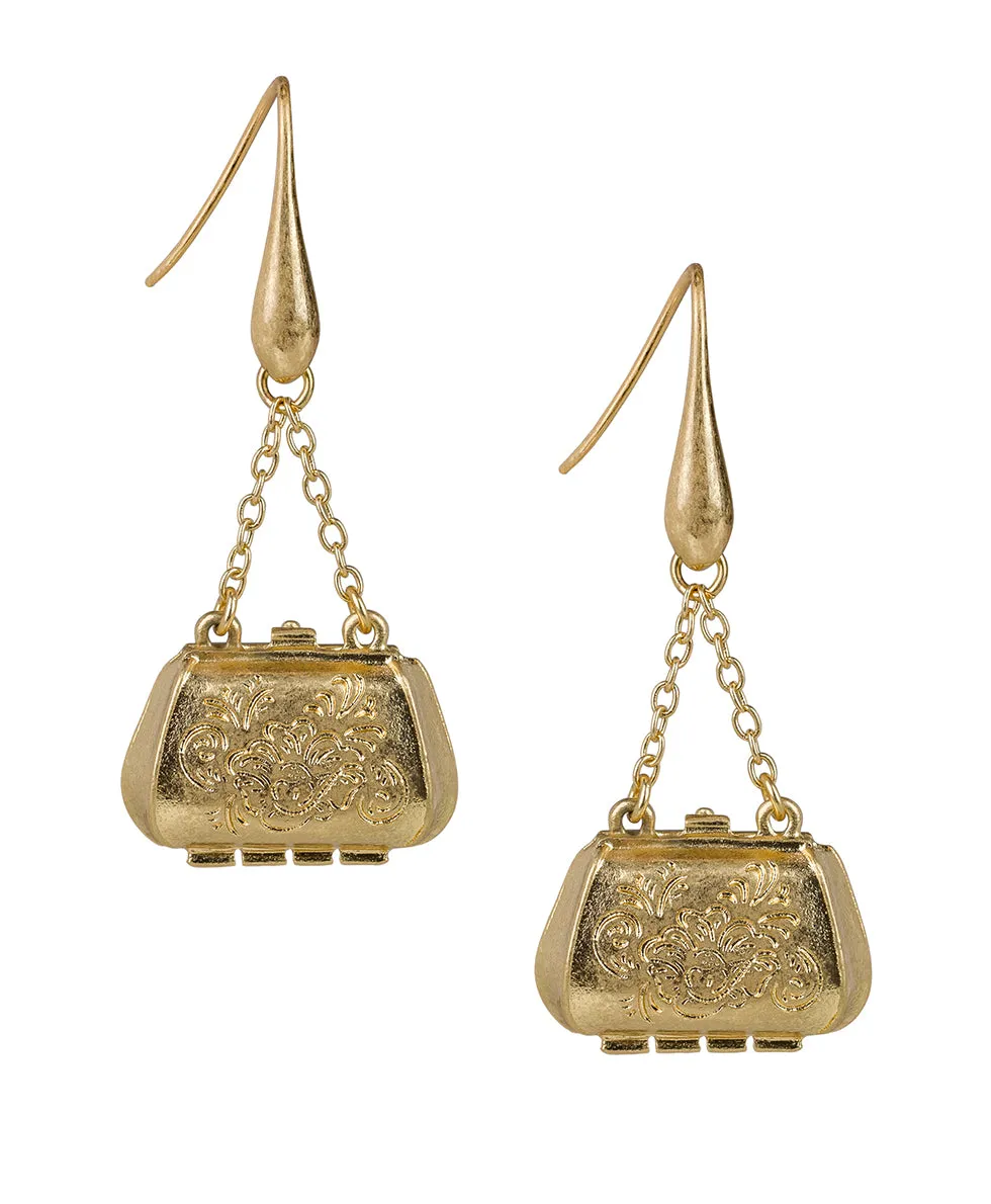 Handbag Chain Drop Earrings - Handbag