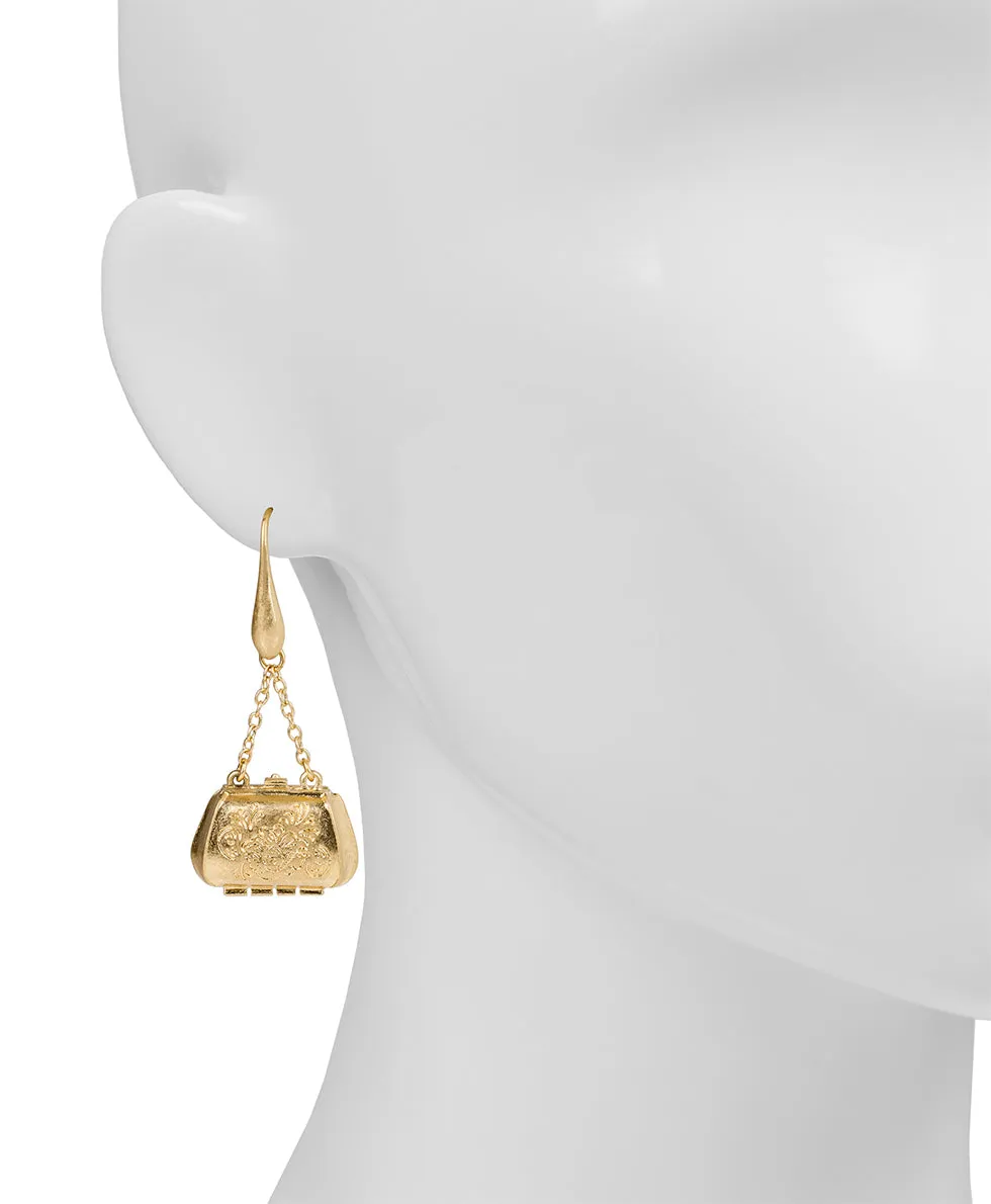 Handbag Chain Drop Earrings - Handbag