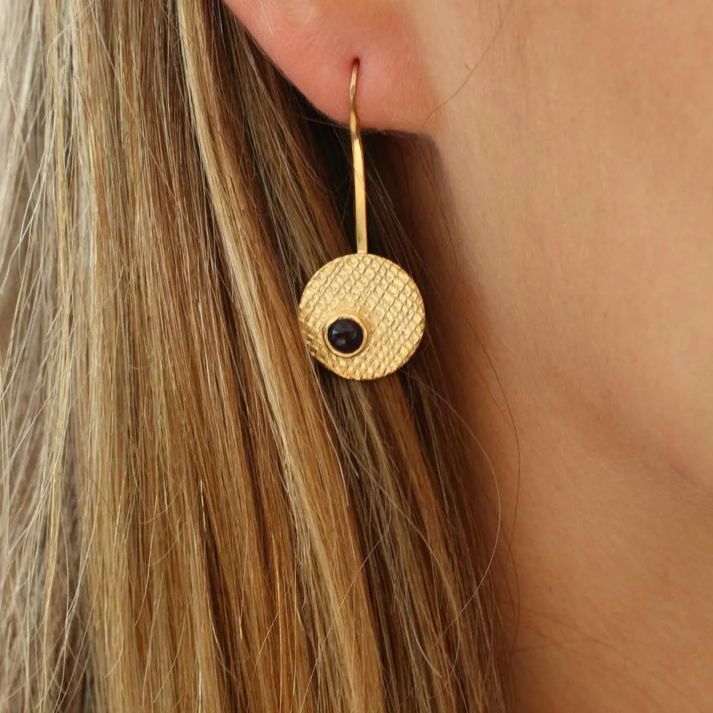 Handmade Silver Garnet Dangle Earrings