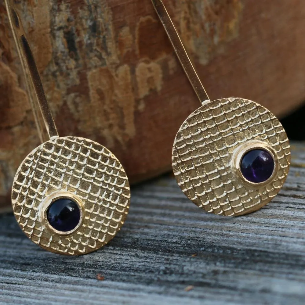Handmade Silver Garnet Dangle Earrings