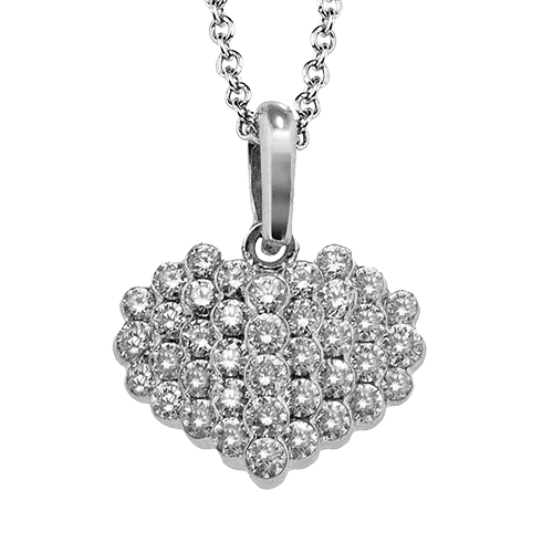 Heart Pendant Necklace in 18k Gold with Diamonds LP4960 WHITE 18K X WHITE